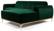 Sofá 350cm 6 Lugares com Chaise Direito Pés Gold Molino C-303 Veludo V