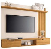 Painel Suspenso Decorativo Ripado MDP/MDF Portas Basculantes Lets Off White/Cinamomo G-26 - HB Móveis