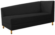 Recamier Valéria 140cm Lado Esquerdo Corano Preto - ADJ Decor