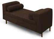 Recamier Casal Queen 160cm Turim Veludo Marrom Chocolate - Simbal - Marrom