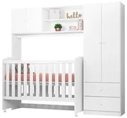 Quarto de Bebê Conjugado Belle e Berço Amour P14 Branco - Mpozenato