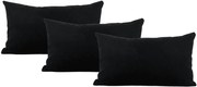 Conjunto 3 capas Almofadas Suede Preto 30x50 - LISO