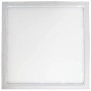 Luminária De Sobrepor Quadrado 24W 3000K Led Bivolt 30X30X4Cm Plafon |... (Branco)