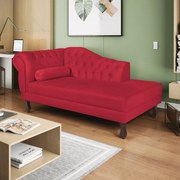 Recamier Diana 140cm Lado Direito Suede Vermelho - ADJ Decor