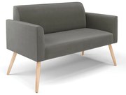 Sofá Namoradeira Pés Palito Natural Marisa Suede Grafite D03 - D'Rossi