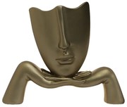 Escultura Decorativa Mascara Descanso Dourado Fosco G07 - Gran Belo