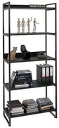 Estante Livreiro Prisma Estilo Industrial 80cm 5 Prateleiras C08 Preto