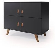 Buffet Ayana 4 Portas Preto Garapa 95cm - 65371 Sun House