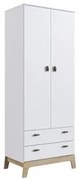 Guarda Roupa Infantil 73cm 2 Portas 2 Gavetas Favo de Mel 005 Branco -