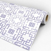 Papel de parede adesivo geométrico roxo e branco