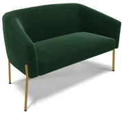 Sofá 2 Lugares Namoradeira Pé de Ferro Dourado Stella Bouclê D03 - D'Rossi - Verde