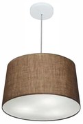 Lustre Pendente Cone Md-4247 Cúpula em Tecido 30/45x40cm Café - Bivolt
