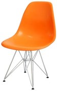 Cadeira Eames Polipropileno Laranja Base Cromada - 14906 Sun House