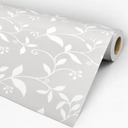 Papel de parede adesivo floral cinza