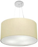 Lustre Pendente Cilíndrico Md-4192 Cúpula em Tecido 55x30cm Algodão Crú - Bivolt