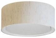 Plafon Duplo Cilíndrico Md-3036 Cúpula em Tecido 50x25cm Linho Bege - Bivolt