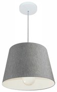 Lustre Pendente Cone Md-4240 Cúpula em Tecido 30/40x30cm Rustico Cinza - Bivolt