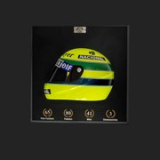 Quadro 3D Decorativo Helmet F1 SN 1985 Amarelo - Gran Belo