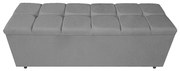 Calçadeira Estofada Manchester 140 cm Casal Suede Cinza - ADJ Decor