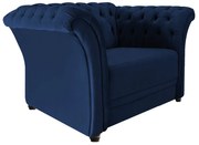 Poltrona Decorativa Chesterfield Sofia Suede Azul Marinho - ADJ Decor