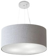 Lustre Pendente Cilíndrico Md-4188 Cúpula em Tecido 50x25cm Rustico Cinza - Bivolt