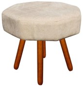 Puff Banqueta Decorativo Veronês Suede Bege - D'Rossi