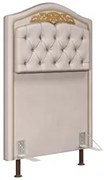 Cabeceira Cama Box Solteiro 90cm com Tachas Imperial Veludo J02 Bege -