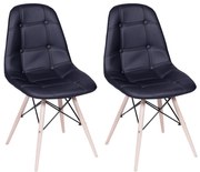 Conjunto 2 Cadeiras Eames Eiffel Botonê - Preto