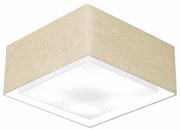 Plafon Quadrado Md-3039 Cúpula em Tecido Dupla 25/50x35cm Rústico Bege - Bivolt