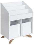 Estante Livreiro Infantil 71x45x91 cm em MDP Branco com 2 Cubos Completa Móveis