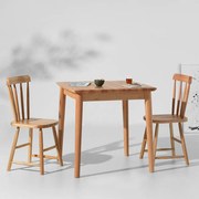 Conjunto Mesa Mia 80x80cm com 2 Cadeiras Mia – Natural