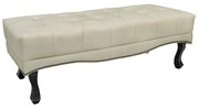 Recamier Decorativo 195cm Loewe Veludo Pés de Madeira Bege G63 - Gran Belo