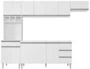 Cozinha Modulada 4 Peças Balcão sem Tampo 160cm Andréia Branco - AJL M