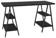 Mesa Escrivaninha Cavalete 135cm Estilo Industrial Prisma C08 Preto Ôn