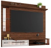 Painel de TV Home Suspenso Pérola 180cm Imbuia/Beige - Vizzato - Bege