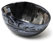 Bowl de Murano Preto e Prateado Yalos