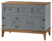 Buffet Antoine Cinza 3 Porta 3 Gavetas Base Amendoa 114cm - 58735 Sun House