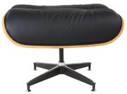 Puff Charles Eames Couro Natural - Preto