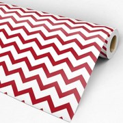 Papel de parede adesivo Chevron vermelho e branco