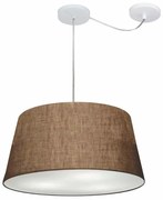 Lustre Pendente Cone Com Desvio Md-4282 Cúpula 21/40x50cm Café - Bivolt