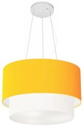 Pendente Cilíndrico Laranja e Branco MJ-4158 Para Mesa de Jantar e Estar