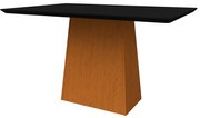 Mesa de Jantar Retangular Tampo com Vidro Bella 120 cm Preto Base Ypê - D'Rossi