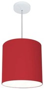 Lustre Pendente Cilíndrico Md-4036 Cúpula em Tecido 30x31cm Bordo - Bivolt