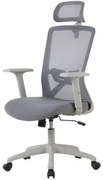 Cadeira Office Dallas Tela Mesh Cinza com Apoio de Cabeça e Base Cinza - 74524 Sun House