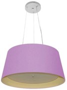 Lustre Pendente Cone Md-4144 Cúpula em Tecido 25x50x40cm Lilás / Bege - Bivolt