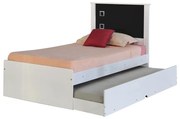 Cama Bibox Solteiro Reino Branco/Preto G68 - Gran Belo