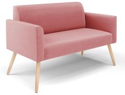 Sofá Namoradeira Pés Palito Natural Marisa Suede D03 - D'Rossi - Rose