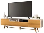 Rack para Sala Bancada de TV 85 Pol 220cm Época Off/Cinamomo - HB Móve