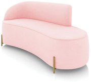 Sofá 3 Lugares Orgânico 180cm Pé Dourado Morgan Suede D03 - D'Rossi - Rosa Bebê