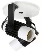 Spot B2 Simples Aletado Para 2x E27 Led Bulbo Branco C/ Preto - Bivolt